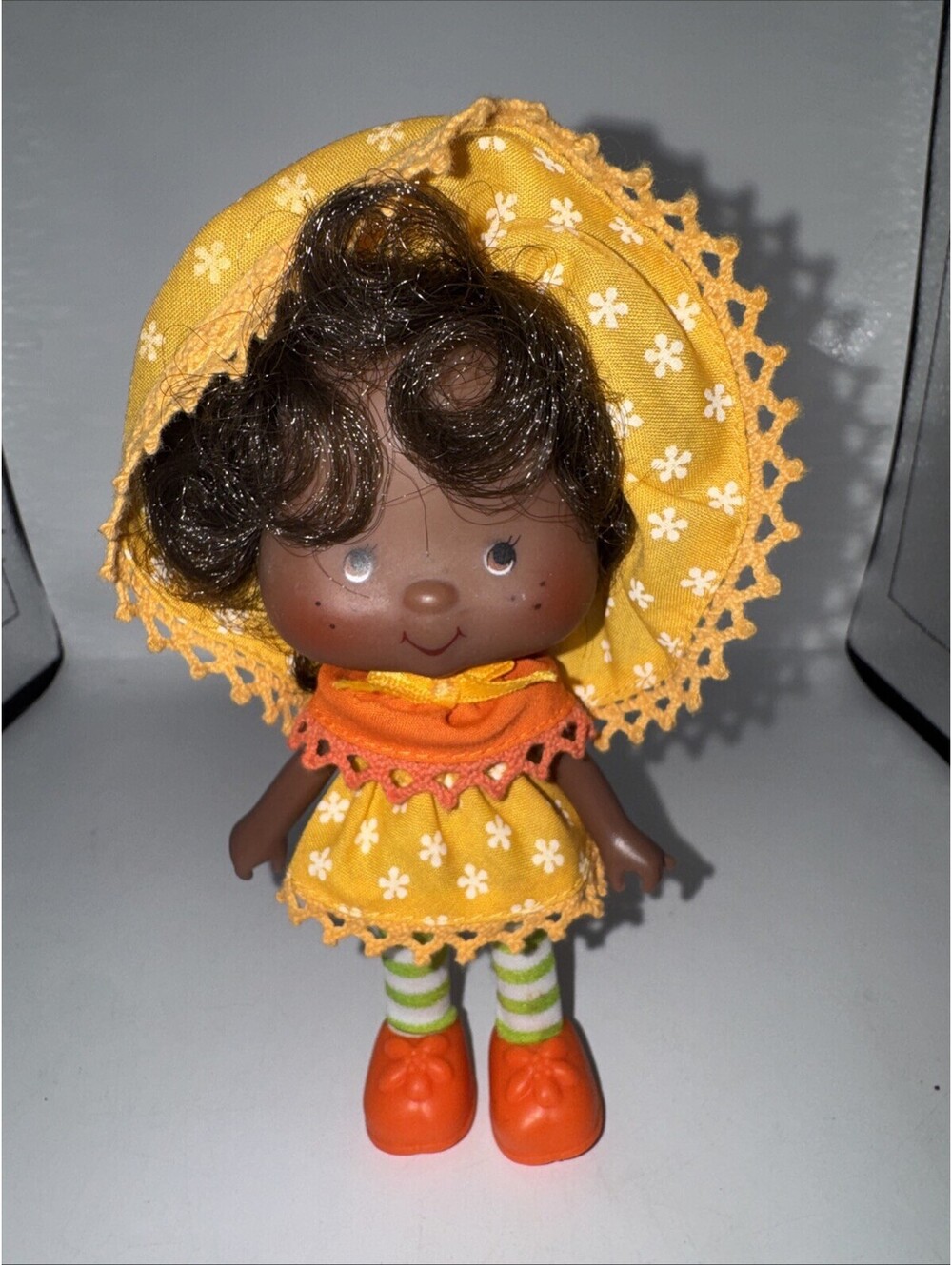 # 2 Vintage Strawberry Shortcake Orange Blossom 5" Doll With Hat 1981 Kenner